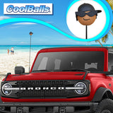 Coolballs Cool Dude Black Cap Car Antenna Topper - Thin Antenna Fit