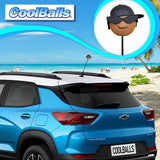 Coolballs Cool Dude Black Cap Car Antenna Topper - Thin Antenna Fit