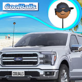 Coolballs Cool Dude Black Cap Car Antenna Topper - Thin Antenna Fit