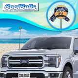 Coolballs Cool Dude Blue Bandana Car Antenna Topper - Thin Antenna Fit