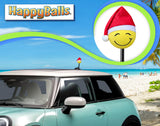 HappyBalls Winter Happy Santa Cutie Car Antenna Topper - Thick Fat Antenna Fit