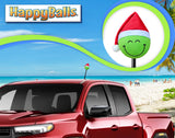 HappyBalls Christmas Grumpy Happy Green One Car Antenna Topper - Thick Fat Antenna Fit