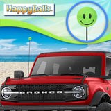 ..Tenna Tops Happy Smiley Face Car Antenna Topper (Green) - Thin Antenna Fit
