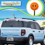 ..HappyBalls Happy Smiley Face Car Antenna Topper (Orange) - Thick Antenna Fit