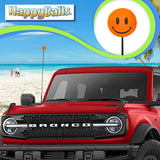 ..Tenna Tops Happy Smiley Face Car Antenna Topper (Orange) - Thin Antenna Fit