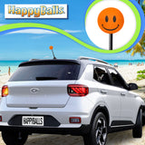 ..HappyBalls Happy Smiley Face Car Antenna Topper (Orange) - Thick Antenna Fit