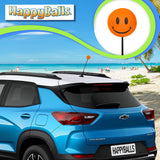..Tenna Tops Happy Smiley Face Car Antenna Topper (Orange) - Thin Antenna Fit