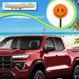 ..HappyBalls Happy Smiley Face Car Antenna Topper (Orange) - Thick Antenna Fit
