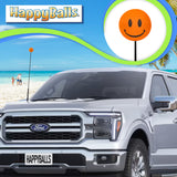 ..Tenna Tops Happy Smiley Face Car Antenna Topper (Orange) - Thin Antenna Fit
