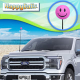 ..HappyBalls Happy Smiley Face Car Antenna Topper (Pink) - Thin Antenna Fit