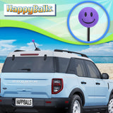 ..HappyBalls Happy Smiley Face Car Antenna Topper (Purple) - Thick Antenna Fit