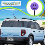 ..HappyBalls Happy Smiley Face Car Antenna Topper (Purple) - Thick Antenna Fit