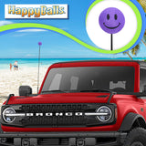 ..HappyBalls Happy Smiley Face Car Antenna Topper (Purple) - Thin Antenna Fit