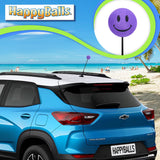 ..HappyBalls Happy Smiley Face Car Antenna Topper (Purple) - Thin Antenna Fit