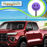 ..HappyBalls Happy Smiley Face Car Antenna Topper (Purple) - Thick Antenna Fit