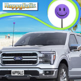 ..HappyBalls Happy Smiley Face Car Antenna Topper (Purple) - Thin Antenna Fit