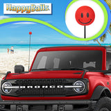 ..Tenna Tops Happy Smiley Face Car Antenna Topper (Red) - Thin Antenna Fit