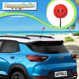 ..Tenna Tops Happy Smiley Face Car Antenna Topper (Red) - Thin Antenna Fit