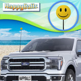 HappyBalls Yellow Happy Smiley Face Antenna Topper - Thin Antenna Fit
