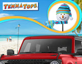 Tenna Tops Snowman Winter Hat & Scarf Car Antenna Topper (Baby Blue) - Thin Antenna Fit
