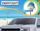 Tenna Tops Snowman Winter Hat & Scarf Car Antenna Topper (Baby Blue) - Thin Antenna Fit