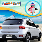 Tenna Tops Penguin Car Antenna Topper (Pink/Blue) - Thick Antenna Fit