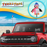 Tenna Tops Penguin Car Antenna Topper (Pink/Blue) - Thin Antenna Fit