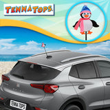 Tenna Tops Penguin Car Antenna Topper (Pink/Blue) - Thin Antenna Fit