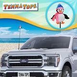 Tenna Tops Penguin Car Antenna Topper (Pink/Blue) - Thin Antenna Fit