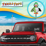 Tenna Tops Cute Penguin Car Antenna Topper (Green) - Thin Antenna Fit