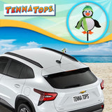 Tenna Tops Cute Penguin Car Antenna Topper (Green) - Thin Antenna Fit
