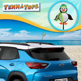 Tenna Tops Cute Penguin Car Antenna Topper (Green) - Thin Antenna Fit