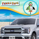 Tenna Tops Cute Penguin Car Antenna Topper (Green) - Thin Antenna Fit