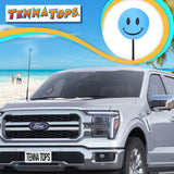 ..Tenna Tops Happy Smiley Face Car Antenna Ball (Blue) - Thin Antenna Fit