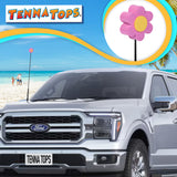 Tenna Tops Pink Daisy (Yellow Center) Car Antenna Topper - Thin Antenna Fit