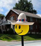 Coolballs Happy Amigo Mexican Sombrero Hat Car Antenna Topper - Thick Fat Antenna Fit