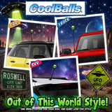 Coolballs Green Alien Car Antenna Topper - Thin Antenna Fit