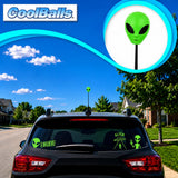 Coolballs Green Alien Car Antenna Topper - Thin Antenna Fit