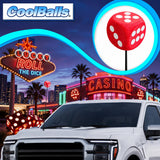 Coolballs Cool Lucky Red Dice Antenna Topper - Thin Antenna Fit