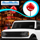 Coolballs Cool Lucky Red Dice Antenna Topper - Thin Antenna Fit