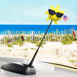 Coolballs Patriotic Cool Sunshine "Sunny" USA Flag Car Antenna Ball - Thin Antenna Fit