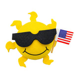 Coolballs Patriotic Cool Sunshine "Sunny" USA Flag Car Antenna Ball - Thin Antenna Fit