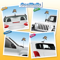 Coolballs "Cool Ese" Cool Dude Antenna Topper / Mirror Dangler / Dashboard Buddy (Blue Bandana)