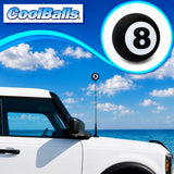 Coolballs Cool 8 Ball Pool Billiards Antenna Topper - Thin Antenna Fit