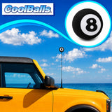 Coolballs Cool 8 Ball Pool Billiards Antenna Topper - Thin Antenna Fit