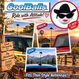 Coolballs Cowgirl Red Lips Car Antenna Topper - Thin Antenna Fit