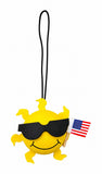 Coolballs Patriotic Cool Sunshine "Sunny" USA Flag Car Antenna Ball - Thin Antenna Fit