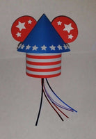 Disney 4th of July Fireworks USA Car Antenna Topper / Mirror Dangler / Dashboard Buddy