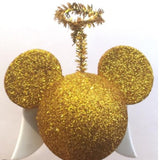 *Rare* Disney WDW GOLD  Glitter Sparkles Angel with Halo & Wings Antenna Topper / Dangler / Dashboard Accessory