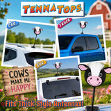 Tenna Tops Cute Cow Car Antenna Topper - Thick Fat Antenna Fit